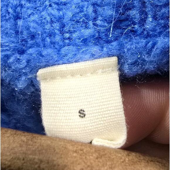 Anthropologie Sweater Womens Small Blue Cardigan Open Front Moth Boucle Fuzzy - Picture 4 of 13